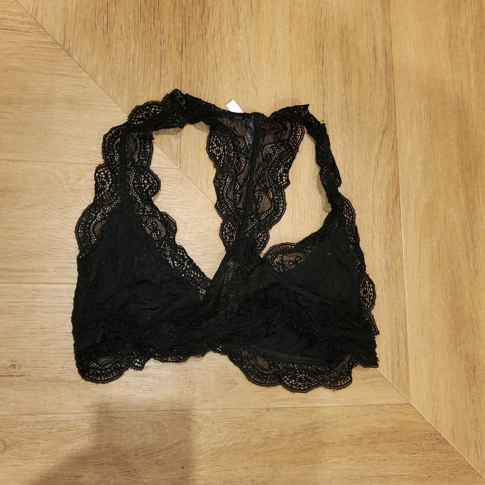Lace Halter Bralette - Black